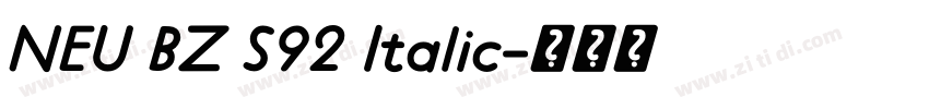 NEU BZ S92 Italic字体转换